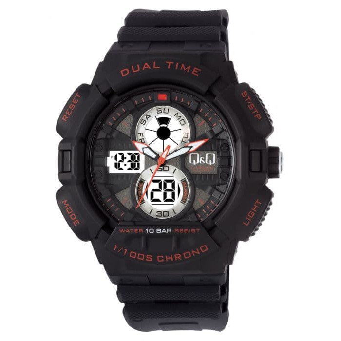 Q&Q QQ Analog Digital Jam Tangan Pria Hitam GW81J002Y Original