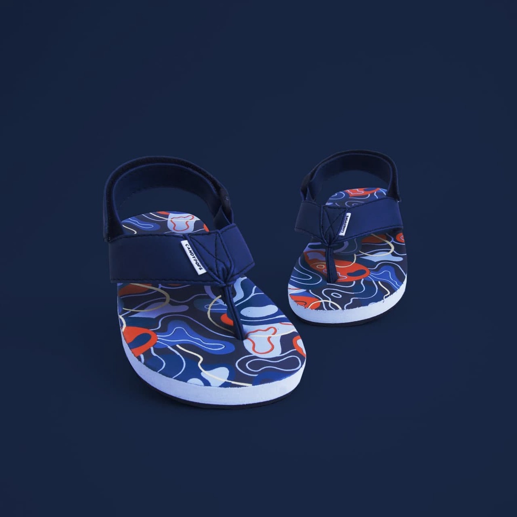 CANDYPOPS Sandal Jepit Anak Aalto Navy Pink Black Usia Balita 1 - 5 Tahun