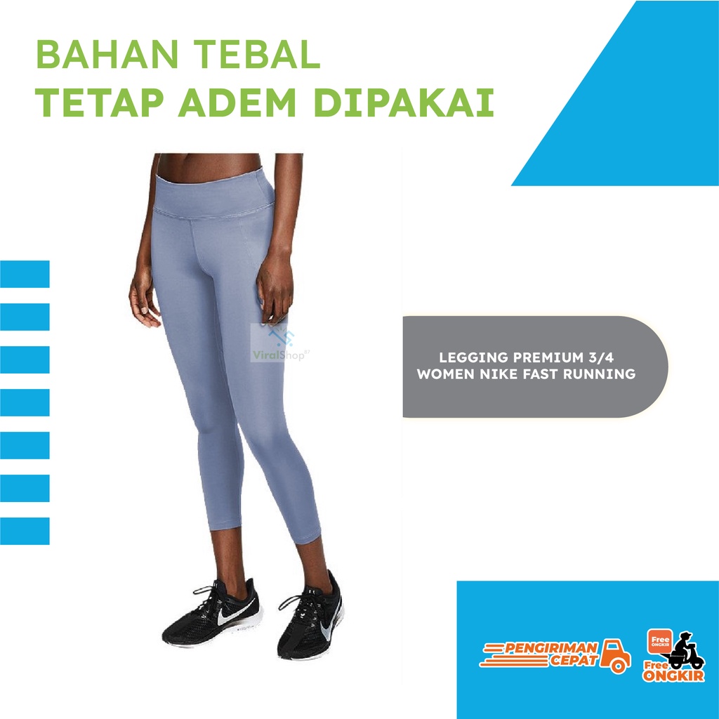 Legging PREMIUM cewe 3/4 Women Nike Fast Running Legging High Waist