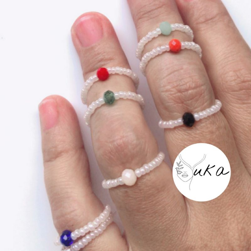 Beads Ring Crystal Ring Cincin Korea Cincin Kpop