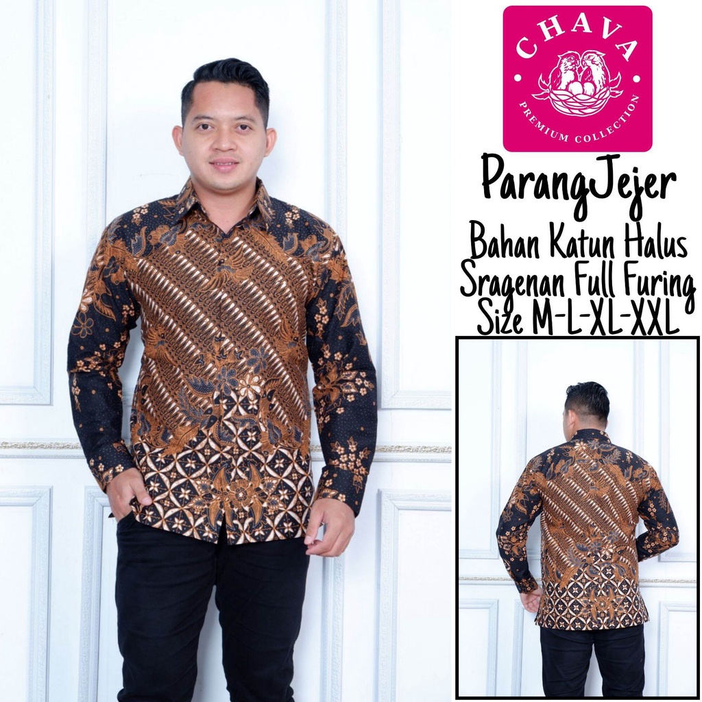 Kemeja batik formal terbaru/batik pria lengan panjang/baju batik kerja pria terbaru/batik ori solo