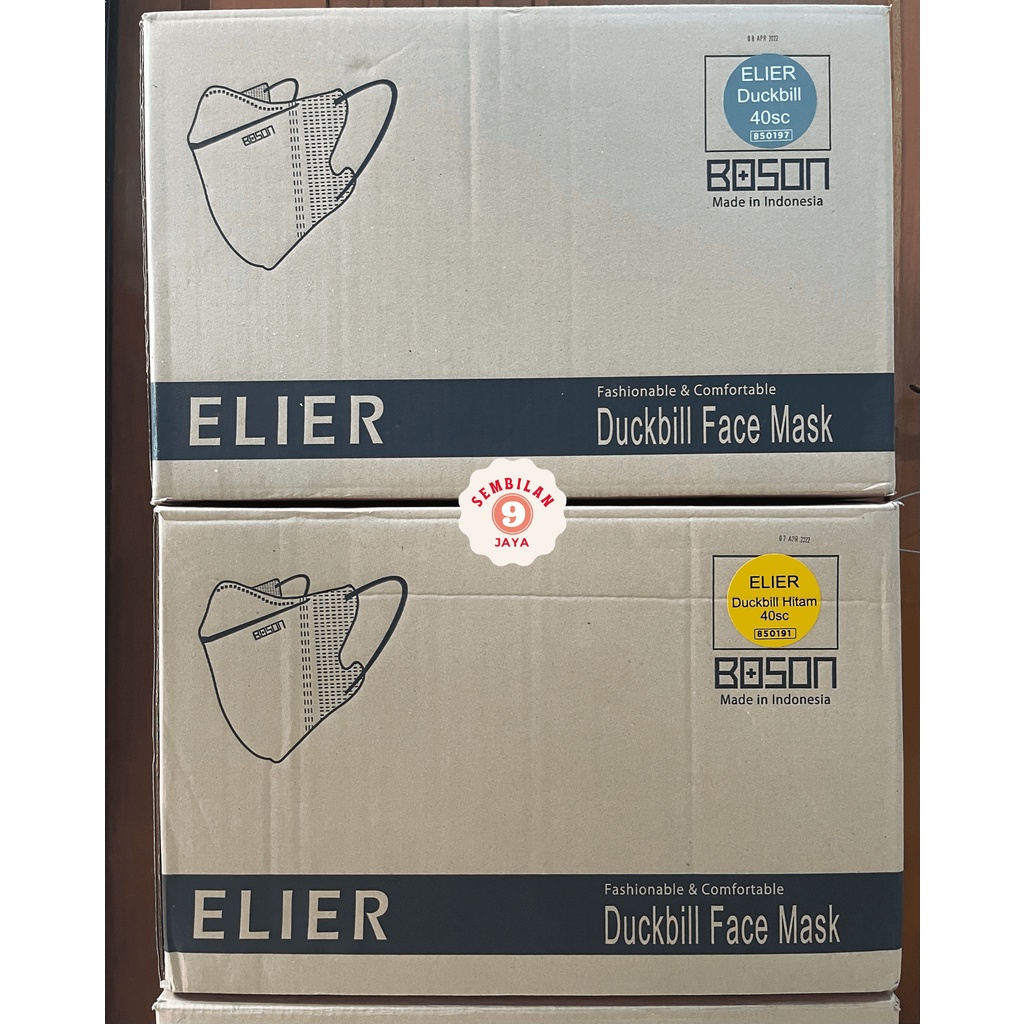 ELIER Masker Duckbill 3Ply isi 40 Pcs (1 KARTON 40 BOX)