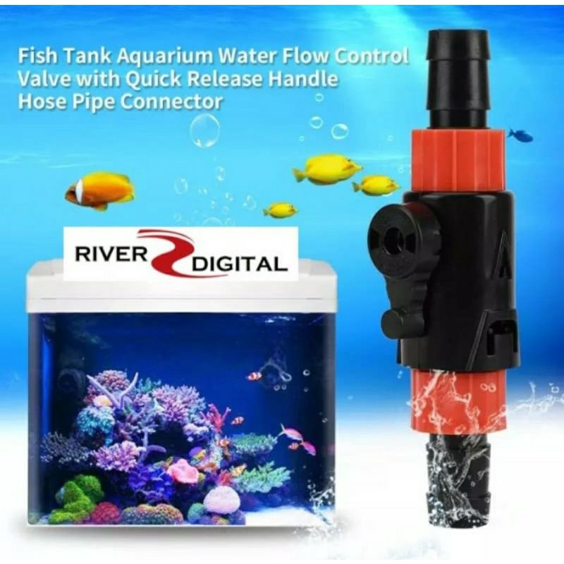 Hose Flow Control Valve 12/16 12mm kran Selang Canister Filter Aquascape Aquarium