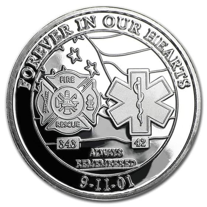 Koin Perak Forever In Our Hearts 9/11 1 oz Silver Round