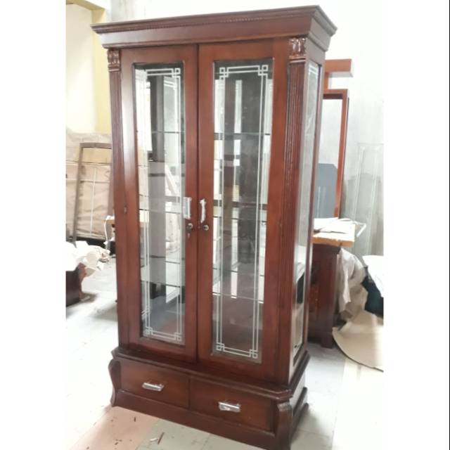 Lemari Hiasan Ruang Tamu Kayu Jati