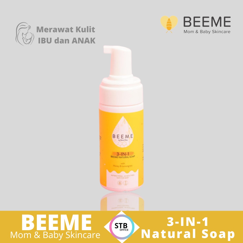 Beeme Natural Soap Pembersih Kotoran Pelembab Menutrisi Kulit Wajah Badan Atasi Minyak Pada Kulit Ibu Anak Bayi Laki Perempuan AMAN BUMIL BUNSUI Bpom