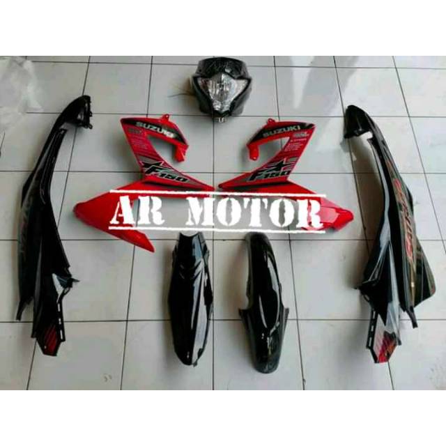 FULL BODY HALUS SATRIA FU FACELIFT / FU FL 2013 - 2015 MERAH HITAM PLUS STRIPING