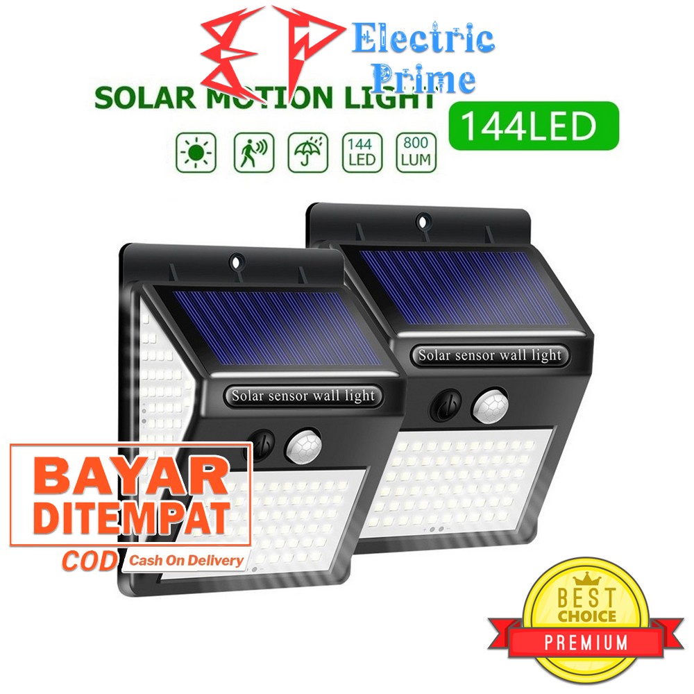 Lampu Taman Tenaga Surya 144 Titik LED Solar Motion Sensor TRIPLEDI Light IP65 Waterproof PIR Outdoor