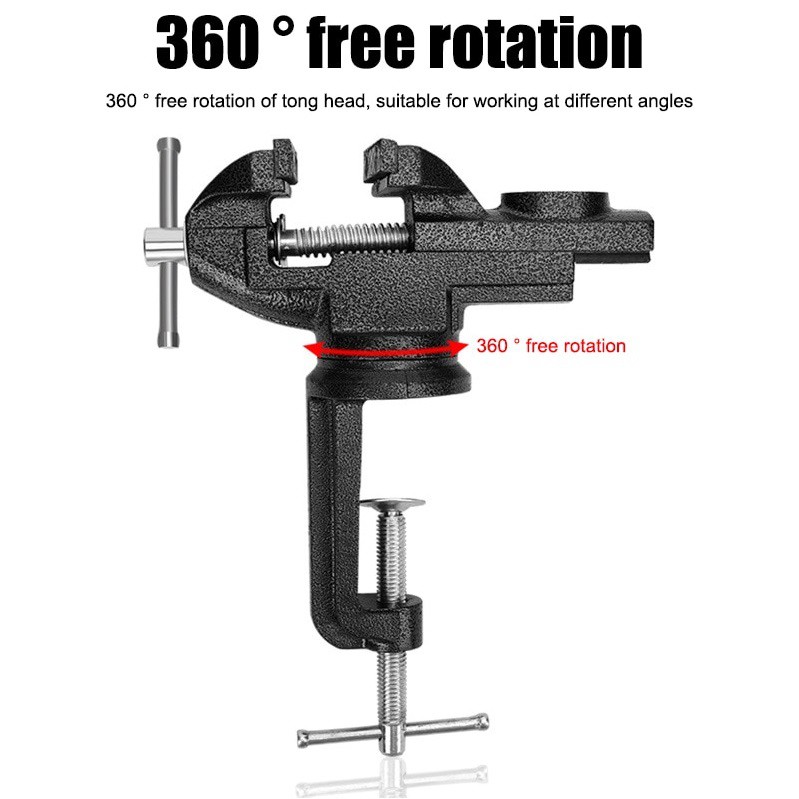 Vise Besi 65 MM 360 rotation catok meja ragum desk clamp 2.5 inchi klem meja a