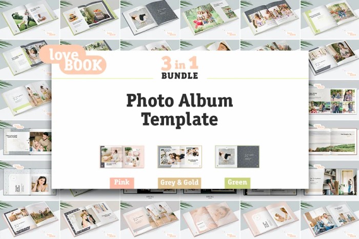 3 In 1 Photo Album Template Bundle - Photoshop &amp; Illustrator - Business Branding