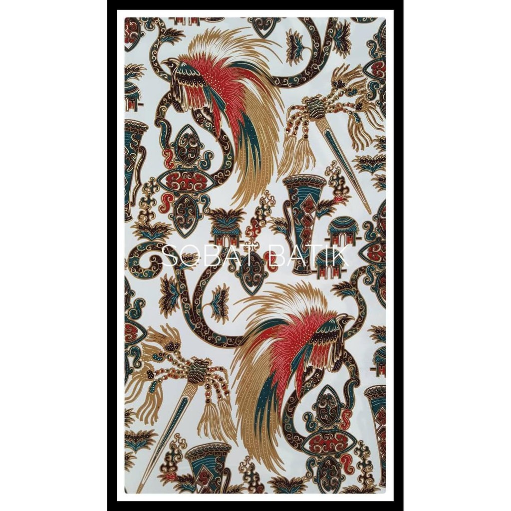 100% BERKUALITAS KAIN BATIK SEMI SUTRA MOTIF PAPUA 51110 PUTIH MUDAH