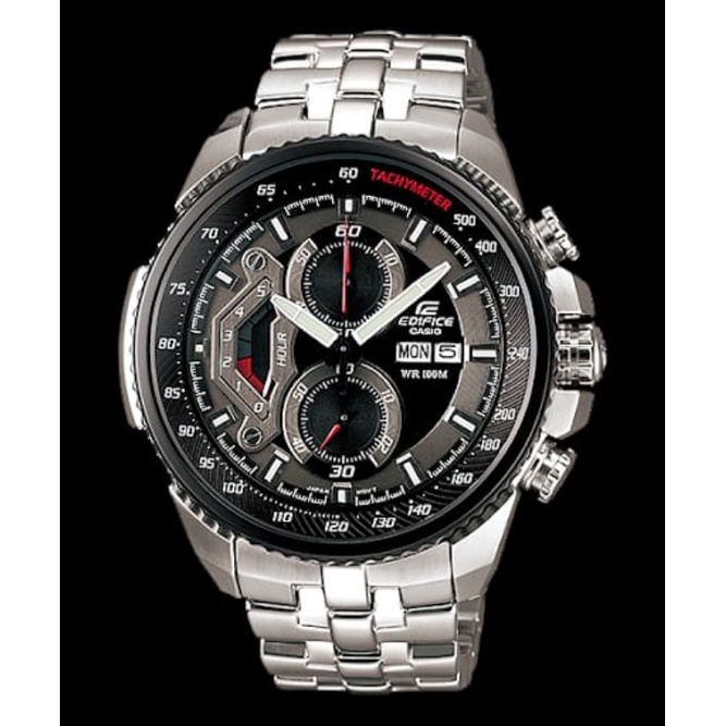 Jam Tangan Pria Merk Casio Edifice Type Ef-558 Silver Black Original Bm Free Box