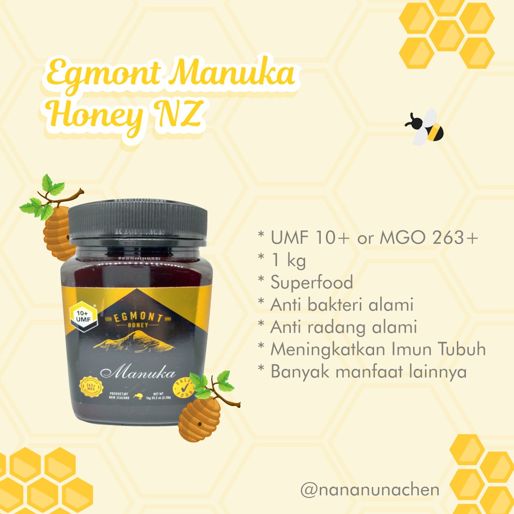 

UMF 10+ 1KG Manuka Honey Egmont New Zealand Madu Manuka Raw Honey NZ