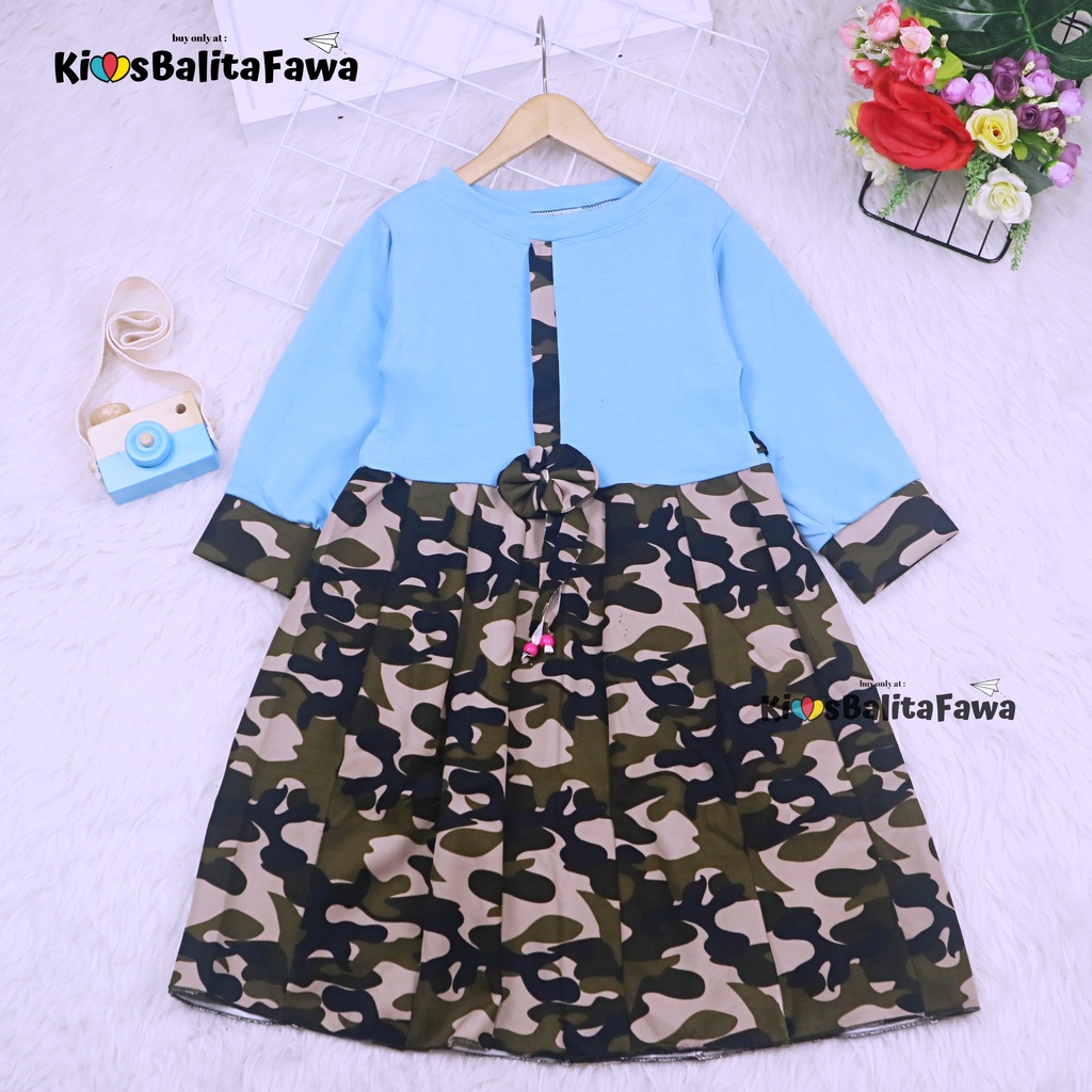 Dress Valencia uk 7-8 Tahun / Dres Baju Anak Perempuan Lengan Panjang Motif Adem Fashion Kids