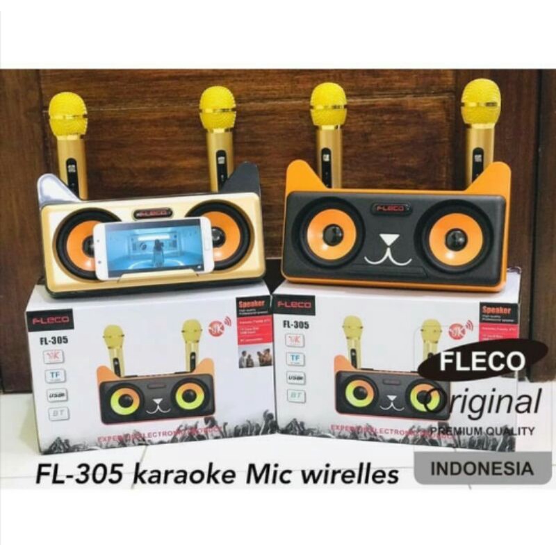 Cod Speaker Fleco Fl-305 Speaker werelles//Speaker Karaoke Free mic 2