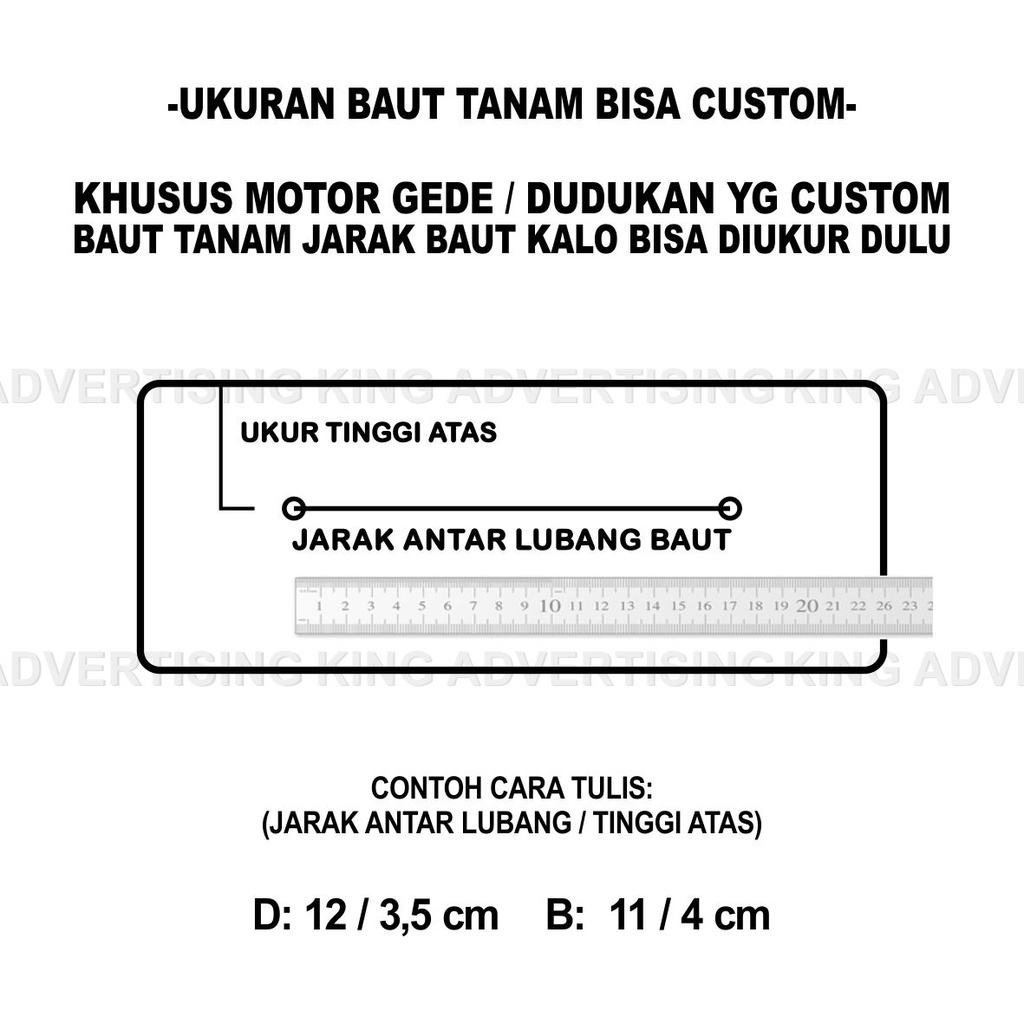 plat nomor variasi ( satuan ) + baut tanam