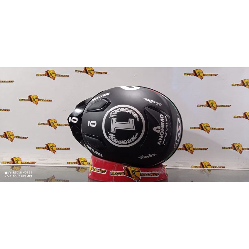 Helm KYT KYOTO R SOLID WHITE Original modif (PAKET GANTENG)-1