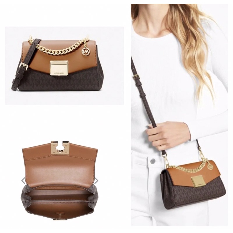 tas michael kors mk lita small brown original authentic bag