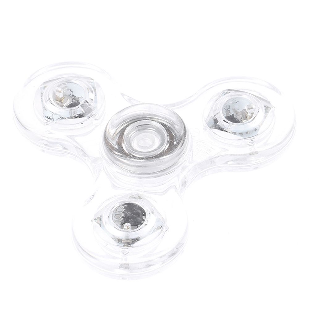 Quinton 1pc Mainan Fidget Spinner Transparan Dengan Lampu Led Glow In The Dark Untuk Anak / Dewasa