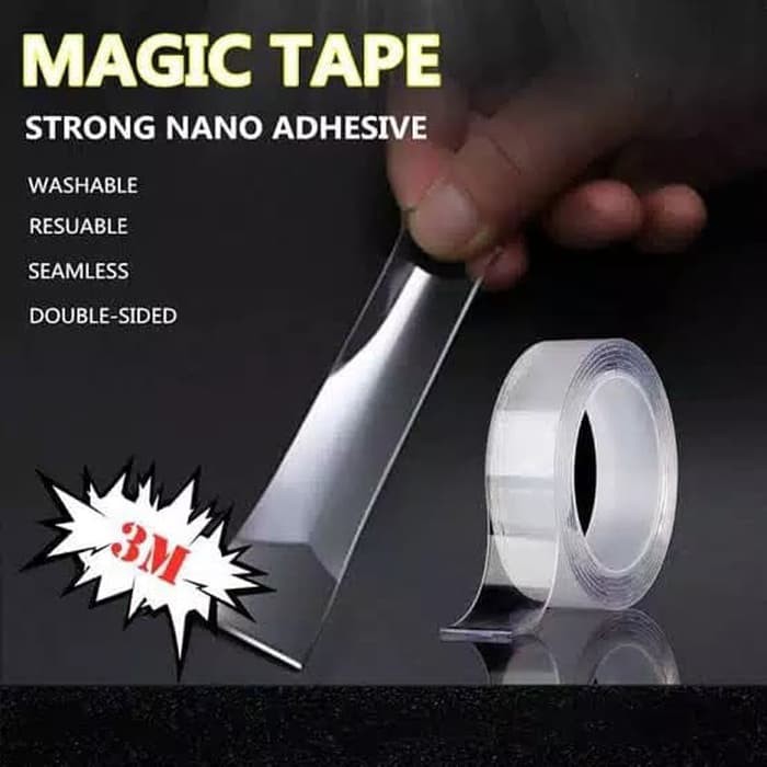 

Double Tape Isolasi Selotip Nano Magic 2 Sisi Kuat