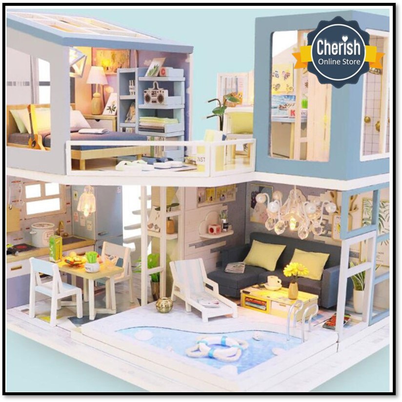 Miniatur Rumah DIY - House Wooden Furniture - Puzzle Interior - M910 - M915 - Miniature Dollhouse