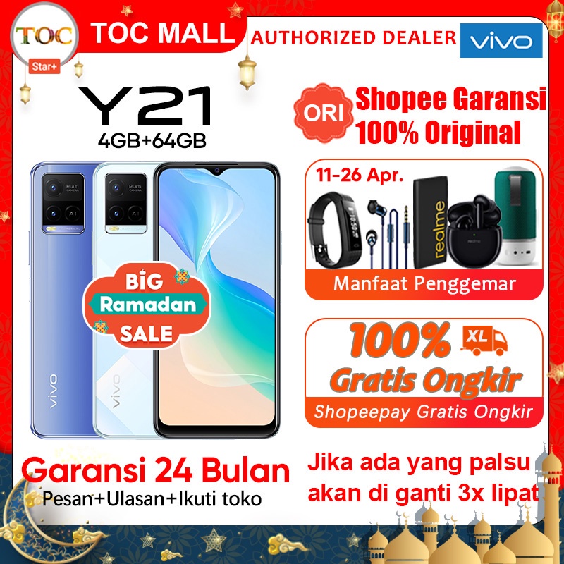 Vivo Y21 VIVO Y21A RAM 4GB +1GB ROM 64GB Garansi Resmi hp vivo y15s 3/32gb Original Handphone vivo murah HP vivo y21 terbaru hp vivo y20 2021 vivo y21s bisa cod bisa cicilan 0% bunga pinjaman Gratis ongkir 100% VIVO Y20 VIVO Y21T 6+2GB 128GB