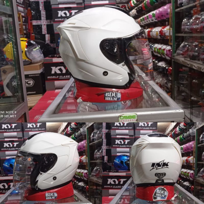 helm ink dynamic solid paket ganteng full-Original putih