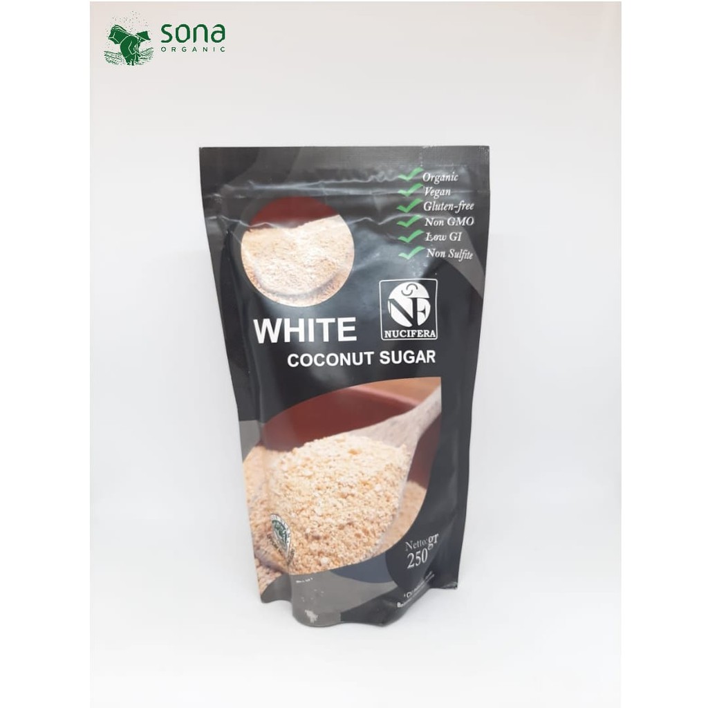 

nucifera white coconut sugar organic / gula kelapa putih nucifera 250gr