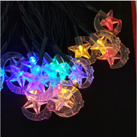 DEKORASI LAMPU NATAL HIAS / LAMPU TUMBLR LED RAINBOW MOTIF BULAN BINTANG / LAMPU LED BULAN BINTANG