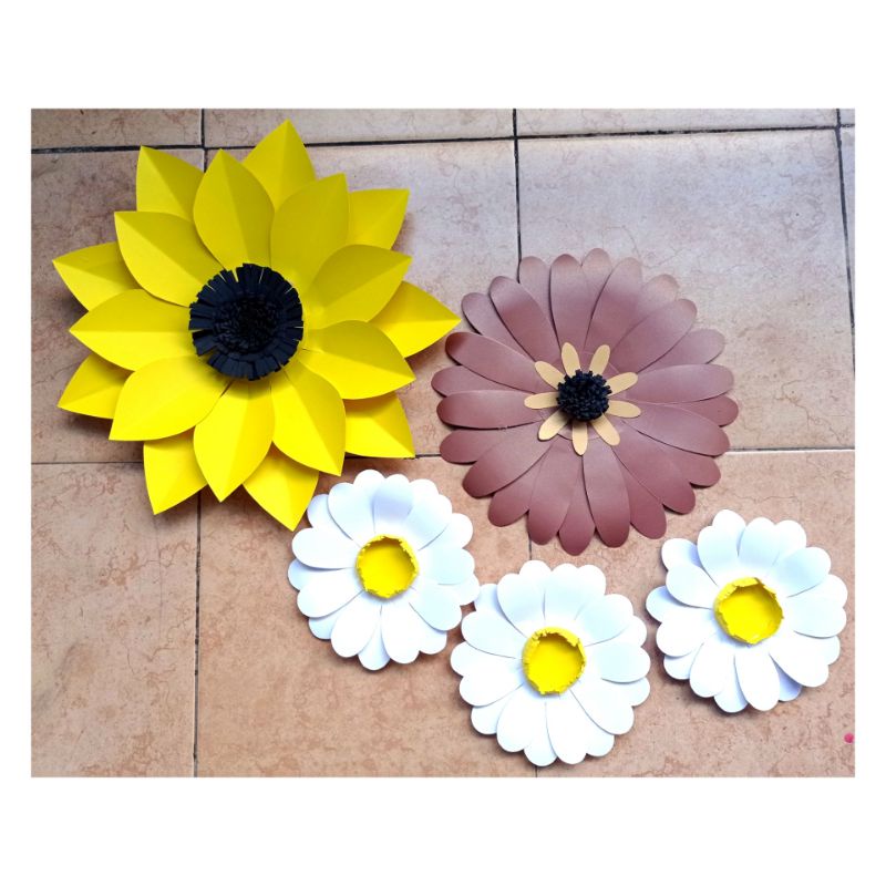 paper flower / bunga matahari / bunga kertas / hiasan dinding