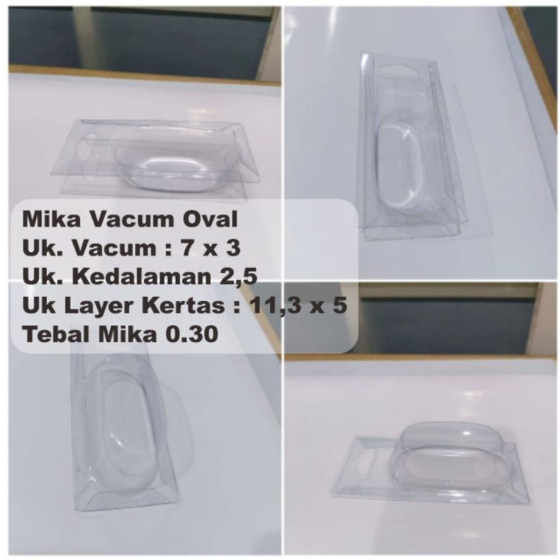 Mika Vacum Oval Untuk Packing lure atau Umpan Mainan jf,sf,minnow dll Uk. Ruang 7 x 3 x 2,5 cm