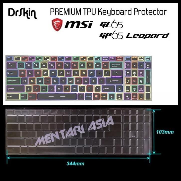 Keyboard Protector Msi Gl65 Gp65 Leopard - Drskin Premium Tpu Clear