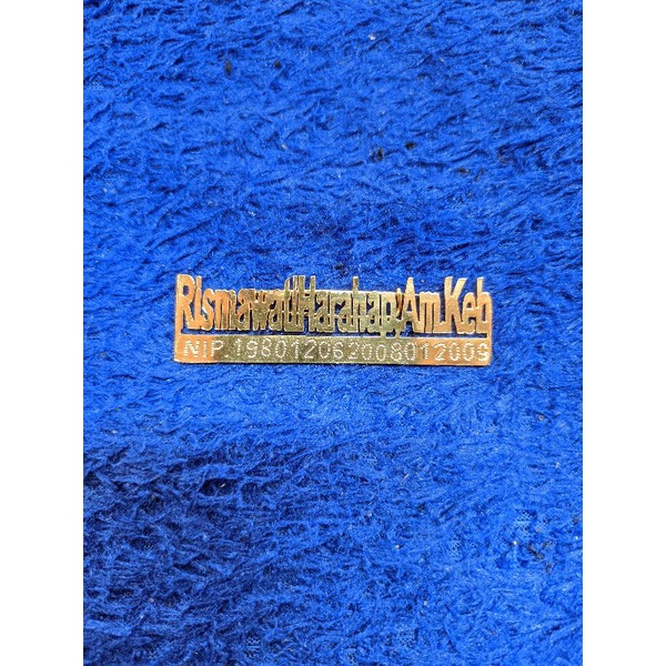 Bros costum nama + NIP lapis emas 24k - Bros nama sendiri - Bros NIP - Bros hijab - Bros jilbab