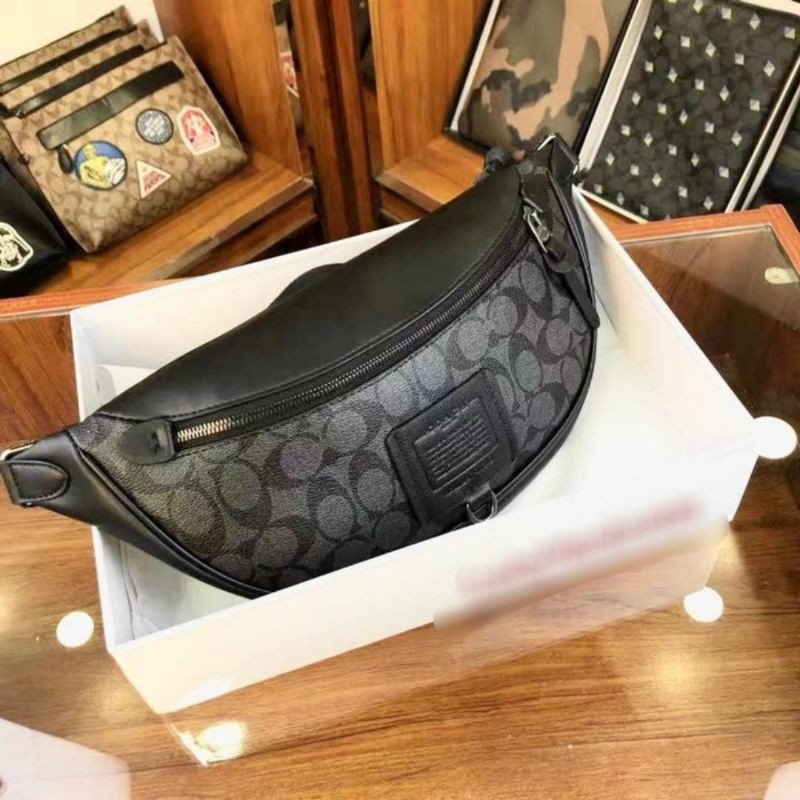 Coach Rivington Belt Bag 7 In Signature Canvas Black - ORIGINAL 100%