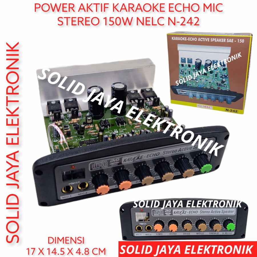 KIT POWER SPEAKER AKTIF 150W STEREO MIC ECHO MIXING KARAOKE AMPLI AMPLIFIER NELC SAE-150 SAE 150