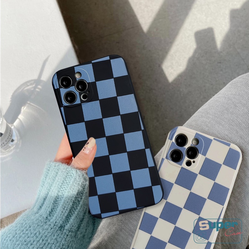 Simple Chessboard Art Case Samsung A13 A04 A54 A12 A34 A53 A03 A32 A20s A21s A31 A04E A11 A22 A51 A23 A10s A50s A03s A52s A52 A14 A50 A71 A70 A33 A72 A30s Kubus Lurus Soft Cover