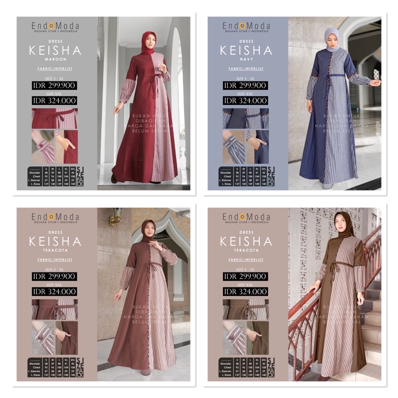 KEISHA DRESS | DISKON GAMIS ENDOMODA TERBARU