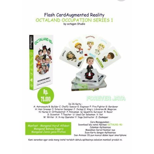 Kartu Octaland 4D TERLARIS Kartu Animasi Profesi 4D Kartu Animasi Occuption 4D Mainan Edukasi Anak