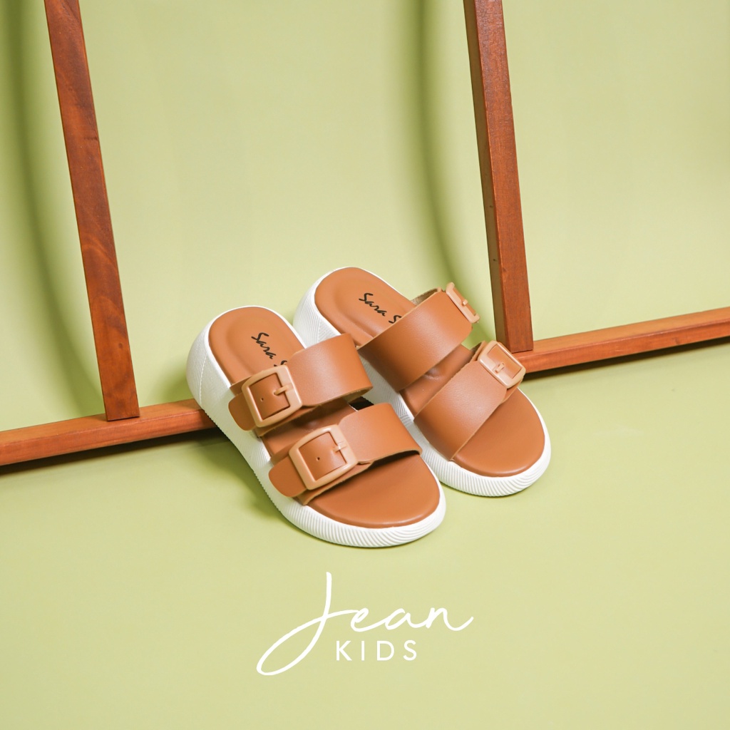 SARASARA JEAN KIDS Size 30-35 Sendal slop anak perempuan casual sandal anak cewek flat trendy 2 ban ukuran tanggung