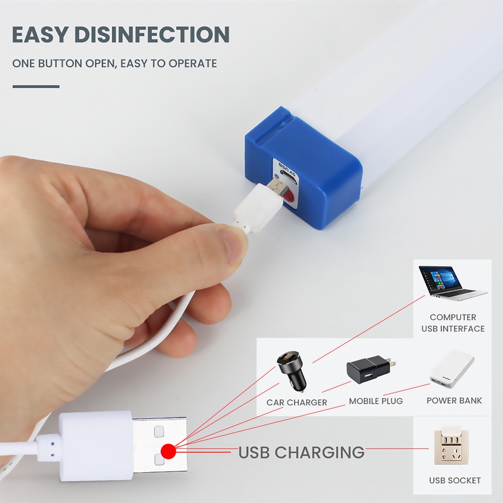 T5 Lampu Tabung Led Magnetik Portable Usb Rechargeable Dengan Kait Untuk Pasar Malamdaruratcampingmemancing