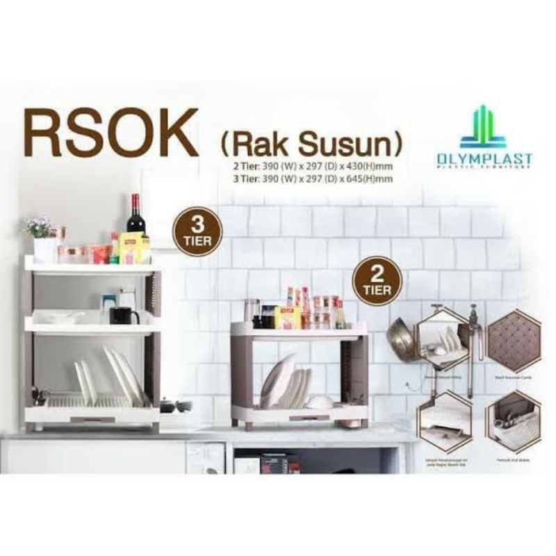 Rak Piring Olymplast Susun 3 RSOK 3 Olymplast Rak Gelas Olymplast Rak Plastik Olymplast