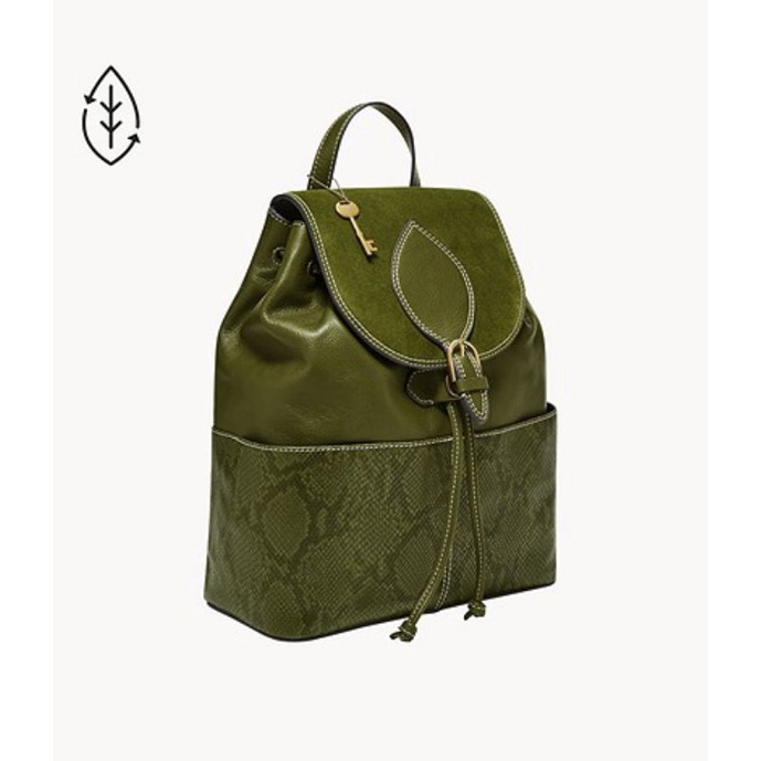 Tas Ransel Wanita Fossil Luna Backpack Olive Green