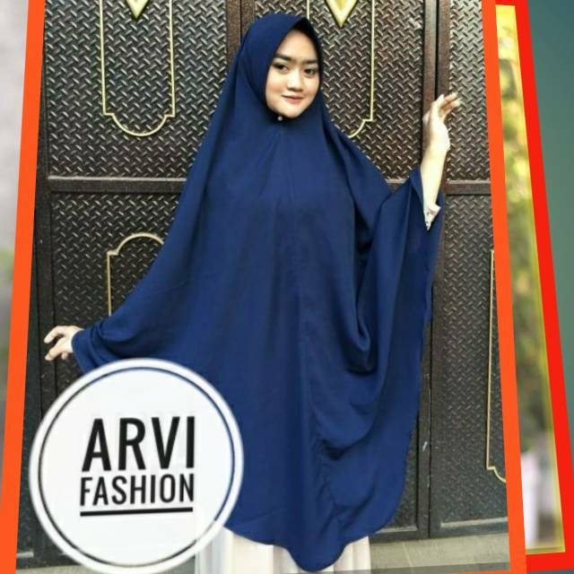 Two Layers Khimar Dhanisa - Hijab khimar syar'i double layer ceruty model pinguin