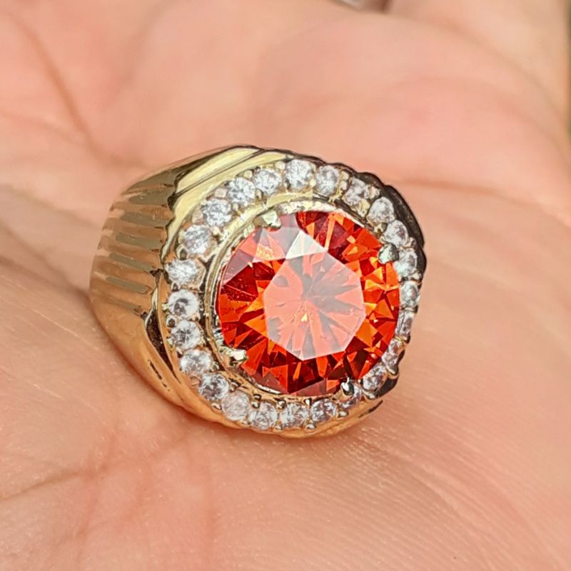 MGS Cincin Batu American Paparaca Asli Mewah Elegan