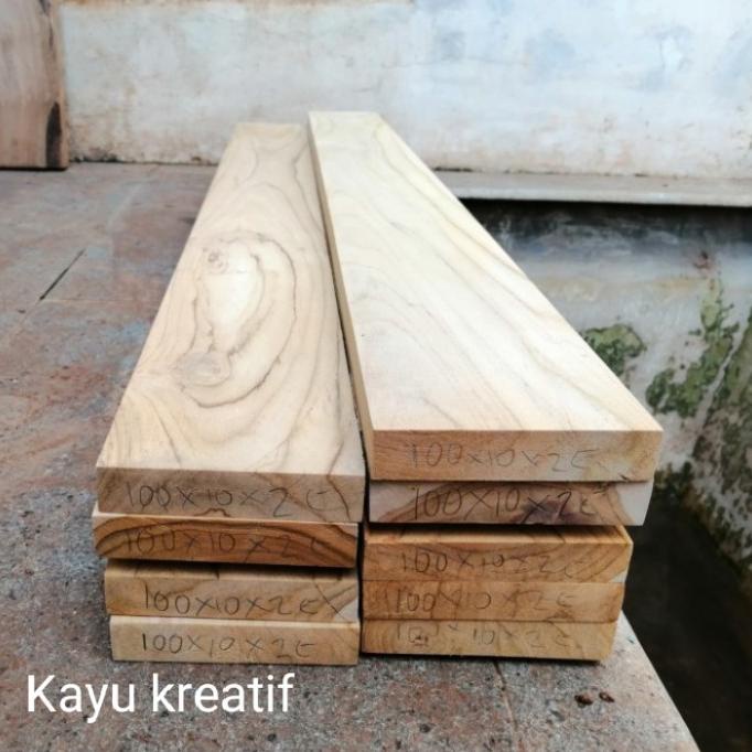cusss order  papan kayu jati perhutani sudah serut halus 100x10x2cm