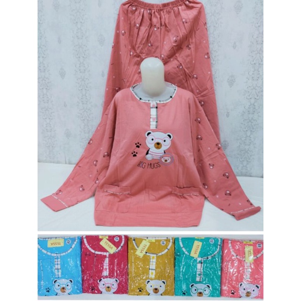 Baju tidur PP jumbo Tessa LD 116  celana panjang lengan panjang jumbo-6