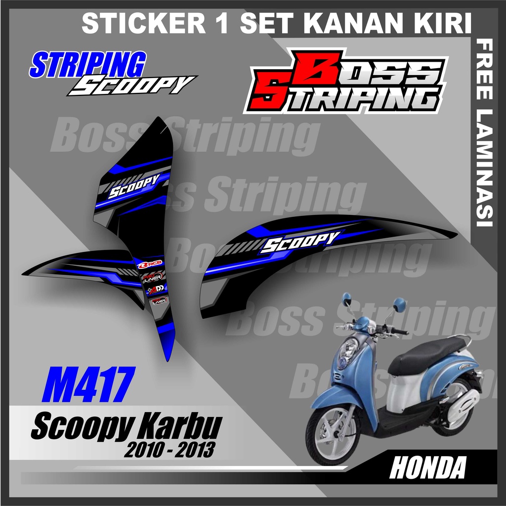 STIKER STICKER MOTOR STRIPING SCOOPY KARBU CARBU 2010 2011 2012 2013 KODE 417 LIST VARIASI MOTOR HON