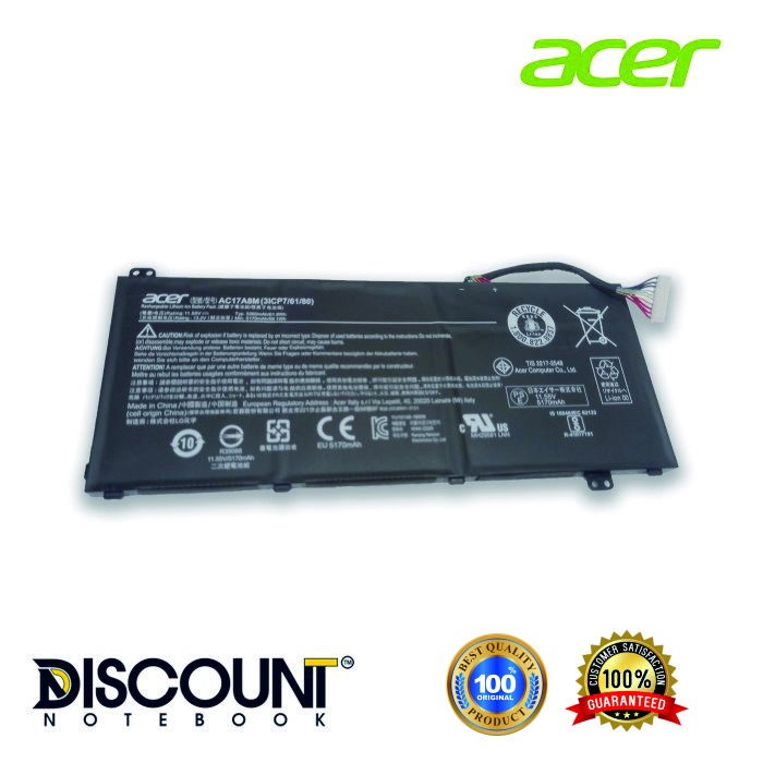 Jual BATERAI ORIGINAL BATRE BATTERY LAPTOP ACER SPIN SF314, SP314 (AC17A8M) Shopee Indonesia