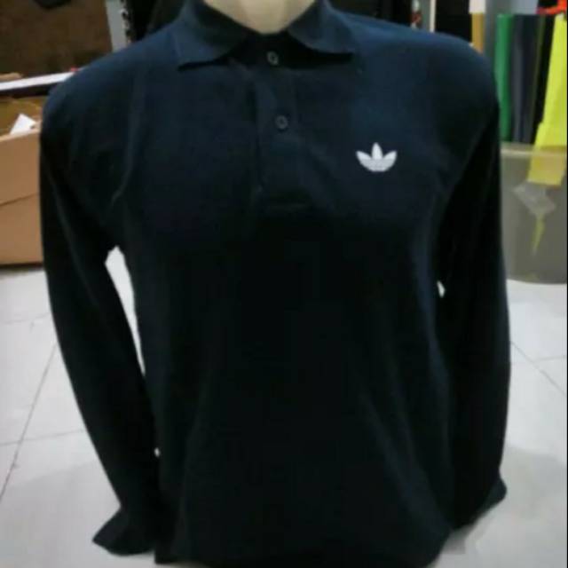 Kaos Polo Shirt Long Sleeve Adidas