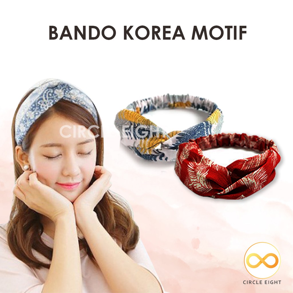 Bando Bandana Kain Motif Ala Korea Impor 100 Shopee Indonesia